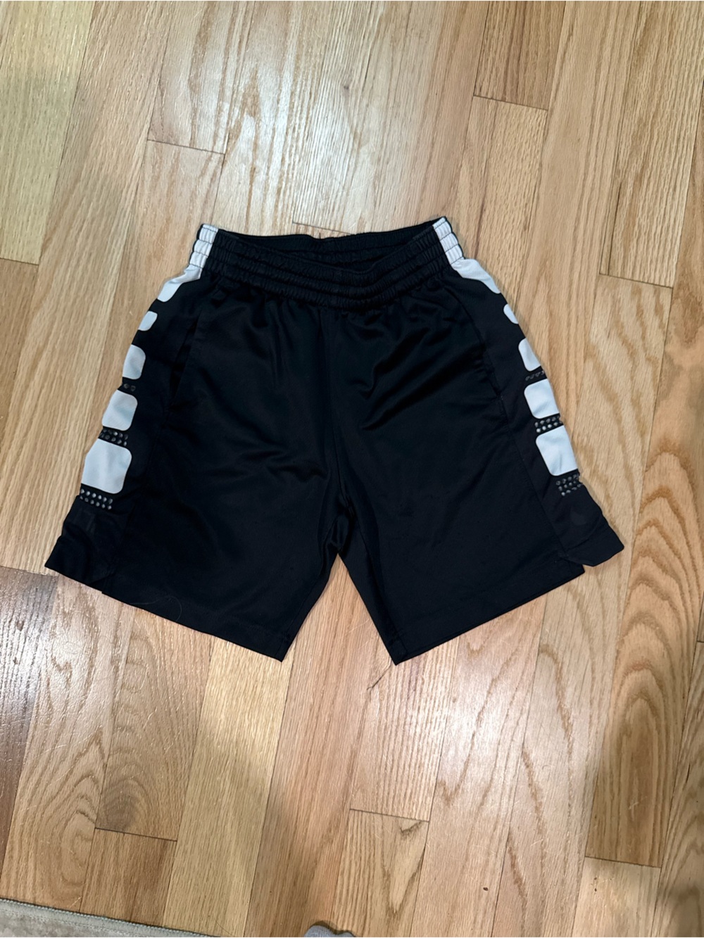 Nike Black Shorts with White Side Accents - Kids